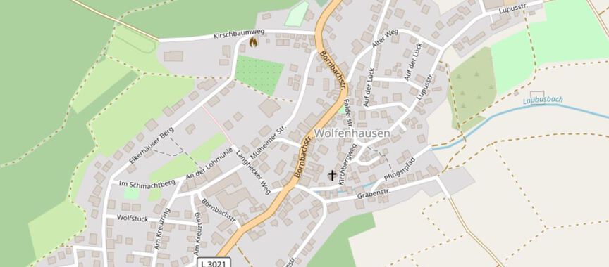 Open Streetmap Karte von Wolfenhausen