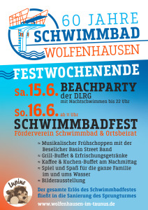 Plakat Schwimmbadfest am 15-16. Juni 2024