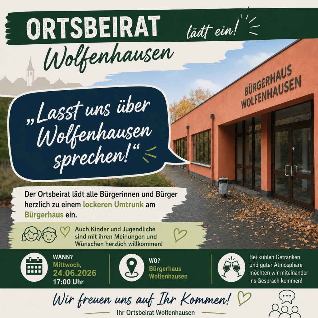Ortsbeirat Wolfenhausen lädt ein 24.06.2026