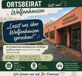 Ortsbeirat Wolfenhausen lädt ein 24.06.2026