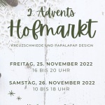 Einladungsplakat Hofmarkt und papalapapdesign am ersten Advent Wochenende, Bornbachstraße 23, Wolfenhausen